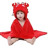 【ベビー】動物着ぐるみ風ポンチョ　毛布　１００ｃｍ　かに