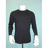 長袖丸首ポケット付Tシャツ 13-651 ブラック L