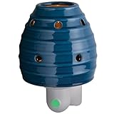 Westinghouse Night Light Fragrance Warmer、ストライプ、セラミック、1ピースプロモーションバニラ香りつきDisc