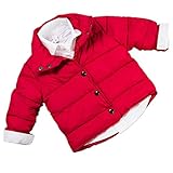 AiGo 子供服 キッズ ジャケット 防寒 アウター コート 中綿 パーカー 冬着 綿服 キッズ 女の子 男の子 保温 無地 カジュアル (120cm, レッド) [並行輸入品]
