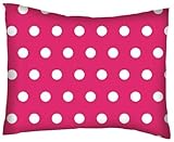 SheetWorld Crib / Toddler Percale Baby Pillow Case - Polka Dots Hot Pink - Made In USA by sheetworld