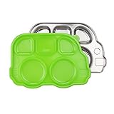Innobaby Din Din Smart Stainless Divided Platter with Sectional Lid, Green by Innobaby [並行輸入品]