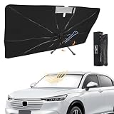 新型 ヴェゼル RV系 専用 傘型サンシェード 車種専用設計 360°回転可能 遮光 断熱UVカット フロントガラス用 10本骨グラスファイバー ワンタッチ収納 取付簡単 収納袋付き（VEZEL RV系 2021年4月-現行対応）