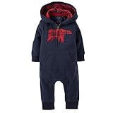 幼児赤ちゃんクリスマストナカイロンパース暖かいジャンプスーツジッパー服装 カラー: ブルー