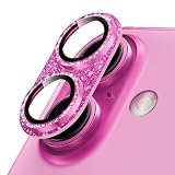 Podick カメラカバー iPhone16 /16 Plus用 カメラフィルム キラキラ 9H強化ガラス アルミ合金 耐衝撃 いphone16/16plus カメラ保護 高透過率 キズ防止 露出オーバー防止 一体化 全面保護 気泡ゼロ 指紋防止 貼り付け簡単 アイフォン16/16プラス 対応 レンズプロテクター ピンク