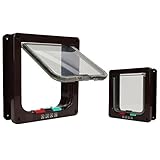 Itian ペット用ドア ペットの冬期対策 キャットドア ペットドア 猫扉 小型犬猫兼用 ペット用品 ロック可能 キャット ドッグ安全フラップ 4WAY 23×25cm (黒)