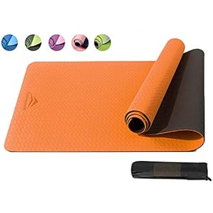 Taimonikヨガマット おりたたみ トレーニングマット エクササイズマット【 選べる9色】 2色のパッド TPEリング保護材【SGS認証済み】両面 ピラティス マット【収納ケース付き】