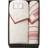 『香典返し 法要引き出物 お返しなどに人気の商品』　ル・ラン　フレンチリネン使用　5重織ガーゼケット&敷きパットセット　レッド　【掛け紙・包装可】