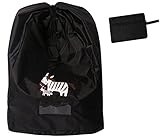 ベビーカーカバー 汚れ防止 トラベルカバー 旅行や収納に (バギー用) 飛行機 バス 電車の中でも便利 コンパクト袋付き(黒)