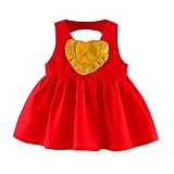 Chaufly ベビースカート 子供服 女の子ノースリーブ 装飾ハートAライン ドレス スクエア ネック 洋服 愛柄 超柔らかい 人気 記念撮影 プレゼント 夏
