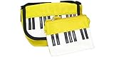 ピアノ鍵盤ミニショルダーバッグ＆ポーチのセット（イエロー）