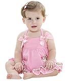 C-Princess ワンピース ショートパンツ 2点セット ベビー 赤ちゃん 新生児 キッズ 子供 女児 水着 ビーチ風 かわいい 夏 (80, Dピンク*花柄)