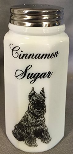 Cinnamon Sugar Shaker – Paneled – Mosser – アメリカ製 – ミルクガラスW / Schnauzer Dog