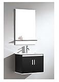 Dawn REM220435 Frameless Mirror with Shelf Matt Black [並行輸入品]
