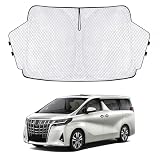 新型 アルファード ヴェルファイア 30系 前期 後期 サンシェード ALPHARD VELLFIRE 3代目 車種専用 フロントガラス用 サンシェード カーシェード シェードカーテン UVカット 日よけ 遮光 断熱 マルチサンシェード 紫外線カット 高密度生地 日差し 折り畳み式 車中泊 プライバシー保護 アクセサリー カスタム パーツ（フロント&三角ガラス一体式）