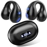 ワイヤレス イヤホン Bluetooth イヤホン 耳掛け式イヤホン 骨伝導イヤホン LEDディスプレイ イヤーカフ型イヤホン 完全ワイヤレ