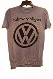 fahrvergnugenフォルクスワーゲンVWロゴヘザーブルーバーンアウトTシャツバグ車 XL ブルー
