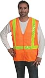 Liberty HiVizGard Polyester Surveyors Class 2 Vest with 2 Wide Reflective Stripes, Large, Fluorescen