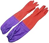 uxcell ゴム手袋　保護手袋　レザー　パープル　レッド　48 x 12cm