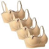 iLoveSIA (アイラブシア) マタニティ ブラジャー 2Wayオープン ノンワイヤー 4枚セット ベージュ LL