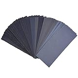 Kimlonton耐水ペーパー 耐水紙やすり 耐水研磨紙14種類各5枚(計70枚) 230x90mmセット # 120、#150、#180、#240、 #320、#400、#600、#800、#100