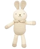 (Lovely Lace Rabbit)100% Organic Cotton Baby First Doll Lovely Lace Rabbit 11.8 inches (No Dyeing Na
