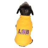 NCAA Louisiana State Fightin Tigers Polar Fleece犬スウェットシャツ、XXLゴールド/パープル