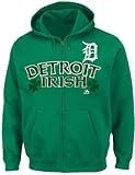 Detroit TigersマジェスティックMLB " Irishヒット" Full Zip Hooded Sweatshirt – グリーン グリーン