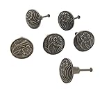 Dritzホーム47062 A Cast Iron Art Nouveauノブノブの手作りキャビネット& Drawers