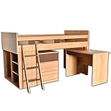 国産無垢材システムベッド ロフトベット Pinokio(ピノキオ) 4点 セット 木製 シングル システムデスク 子供