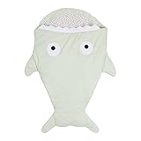 子供用　シュラフ　ベビー　おくるみ　サメの形　寝袋　ブランケット　暖かい　春秋用　赤ちゃん対応　柔らかい肌触り　 (グリーン)