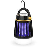 アウトドアライト キャンプライト,Elover 3-in-1 多機能LEDランタン殺虫ライト電撃殺虫器 2200mAhパワーバンク 照明機能 LEDモスキートランタン 省エネー ポータブル 小型 US