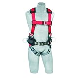 3M Protecta PRO 1191226 Fall Protection Full Body Harness, Back And Side D-Rings and Pass Thru Legs,