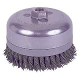 Weiler 804-12686 Double Row Extra Heavy-Duty Standard Twist Knot Wire Cup Brush, 5/8-11 UNC, 0.035" 