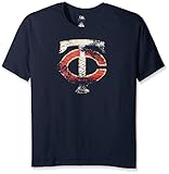 MLB Minnesota TwinsレディースTeam Short Sleeved画面Tシャツ、2 x、ネイビー
