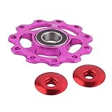 Binmer ( TM ) 11tooth MTBセラミック軸受ジョッキーホイールプーリ道路自転車自転車Derailleur 5mm (D) パープル