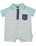 チェロキーBaby Boys ' Romper withファッション襟とボタン – ホワイトwithブルーストライプ カラー: ブルー