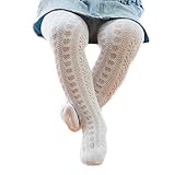 ソリッドカラー メッシュ コットンの子供ベビータイツ ラブスタイル ガールズ　赤ちゃん　ストッキング (27-30, ホワイト)