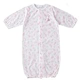 ボリボンウーフ boribon oeuf/コルネ柄 グラス柄 ツーウェイオール 2WAY ドレス ロンパース ベビー 肌着 50-70cm/ピンク