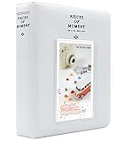 VOW&ZON チェキ アルバム チェキ帳 instaxmini チェキフィルム用 大容量 コンパクトサイズ instax mini 名刺サイズ用 FUJIFILM チェキ カメラ用アルバム （ホワイト）