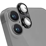 ZXZone for iPhone 17/ 16 / 16 Plus カメラフィルム アルミ合金製＋AR高透過率強化ガラス アイフォン 16 レンズ保護 カメラカバー レンズ保護 フィルム 防爆裂 ・耐衝撃・スクラッチ防止・露出オーバー防止・ケースに干涉なし(1枚) (iPhone 17/ 16 / 16 Plus, ブラック)