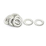 uxcell ロックワッシャー 18mm内径 炭素鋼 亜鉛メッキ 外部鋸歯状 15個入り