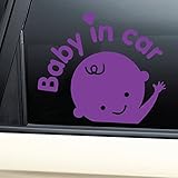 Baby in Carビニールデカールステッカー – パープル(安全サイン)