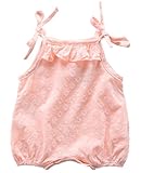 CXYP ベビー服　 ベビー 　赤ちゃん 女の子　 キャミソール　連体服　通気性　シンプル　花柄　カワイイ　夏　肌着　下着　ボディスーツ　新生児　 出産祝い　52cm～73cm　ピンク　ブルー (73