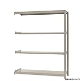 軽中量棚200kg 連結 幅150×奥行30×高さ180cm 4段 アイボリー 200kg/段