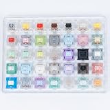 GATERON キーボードスイッチテスター、マグネティックジェイドオイルキングミルキーイエロープロオイルキングベビーカンガルーアライグーンインクウォールステムボックスブラックピンクMXメカニカルゲームキーボード用(35個)