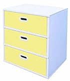 マツダ紙工業 オリジナルチェスト(3段・イエロー) 9001000033