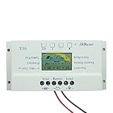 Y-SOLAR 12V 24V Auto for Solar Lighting System LCD Dispaly Dual Timer Solar Charge Controller (30A)