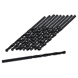 Dreld ツイストドリルビット 穴ドリル ストレートシャンク径3mm 高速度鋼 ブラック 10本入り