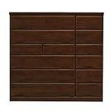 日本製 カントリー風 150cm幅ハイチェスト 6段 ブラウン 桐タンス 完成品【開梱設置サービス付き】